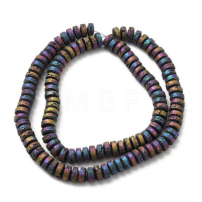 Electroplated Natural Lava Rock Beads Strands G-Q1009-F01-01E-1