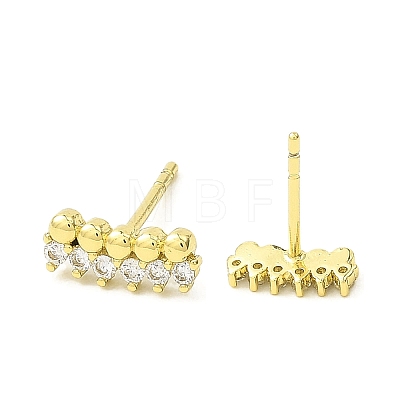 Brass Micro Pave Cubic Zirconia Stud Earrings EJEW-L270-23G-1