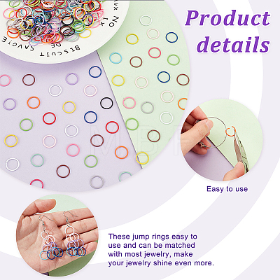   225Pcs 15 Colors SPray Painted Zinc Alloy Jump Rings FIND-H0010-91B-1