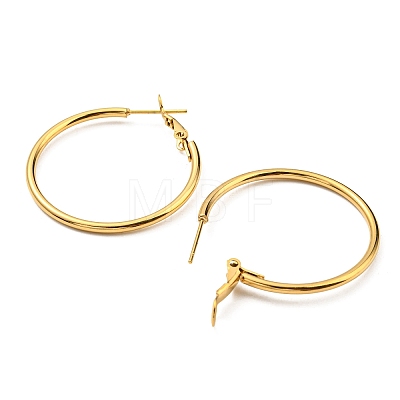 Ion Plating(IP) 316 Surgical Stainless Steel Hoop Earrings for Women EJEW-C053-08B-G-1