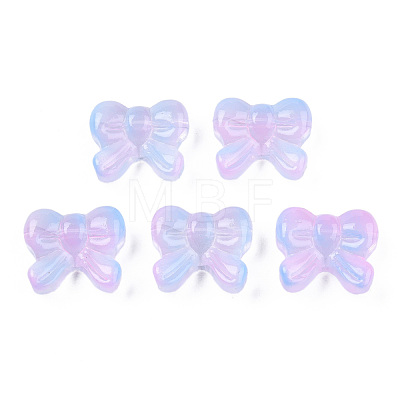 Transparent Spray Painted Glass Beads GLAA-N035-025-G03-1