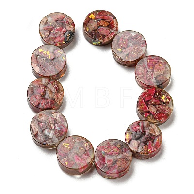 Dyed Natural Imperial Jasper with Resin Beads Strands G-G083-E03-01-1