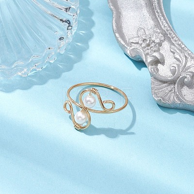 Shell Pearl Finger Rings RJEW-TA00131-1