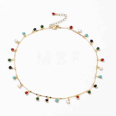 Brass Enamel Pendant Necklaces NJEW-JN03225-1