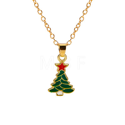 Christmas Alloy Enamel Pendant Necklaces FS-WGA5363-05-1