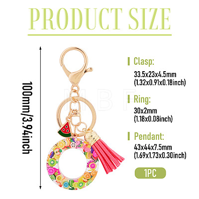 Fruit Series Letter Resin Keychains KEYC-TAC0033-02O-1
