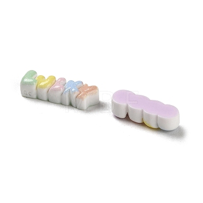 Rainbow Color Opaque Reisn Cabochons RESI-K027-29-1