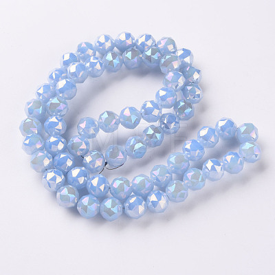 Electroplate Glass Beads Strands EGLA-T020-10-C02-1