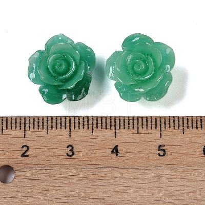 Synthetic Coral 3D Flower Rose Beads CORA-A005-14mm-31-1