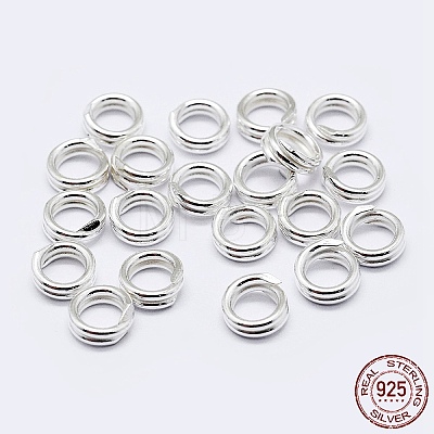 925 Sterling Silver Split Jump Rings STER-F036-01S-0.6x5mm-1