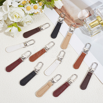 12Pcs PU Leather Zipper Pull Tabs FIND-CY0002-33A-1