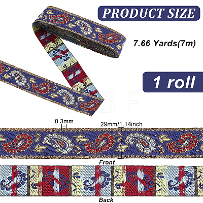 Ethnic Style Embroidery Polyester Ribbons OCOR-WH0067-74A-1