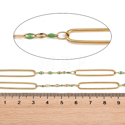 304 Stainless Steel Enamel Dapped Chain Oval Link Chains CHS-K021-15G-11-1