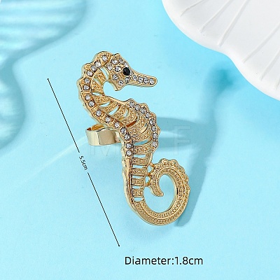 Zinc Alloy Rhinestone Cuff Open Rings for Women RS1336-3-1