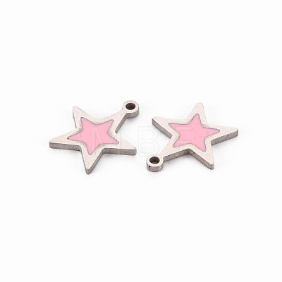 304 Stainless Steel Enamel Charms STAS-Q242-040A-1