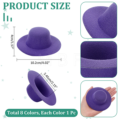  8Pcs 8 Colors EVA Cloth Round Fascinator Hat Base for Millinery AJEW-NB0005-58-1