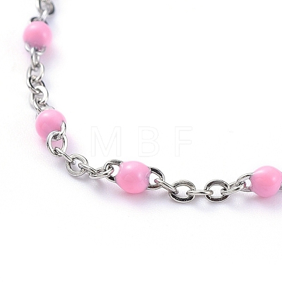 Stainless Steel Enamel Cable Chains Necklaces NJEW-JN02730-03-1