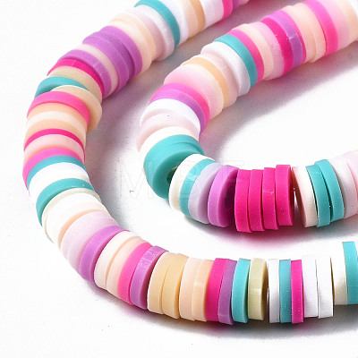 Handmade Polymer Clay Beads Strands CLAY-R089-6mm-140-1