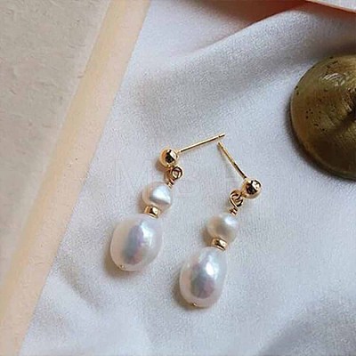 Pearl Clip-on Earrings Tassel Earrings Vintage Ear Cuff Luxury Retro Jewelry YG6221-1-1