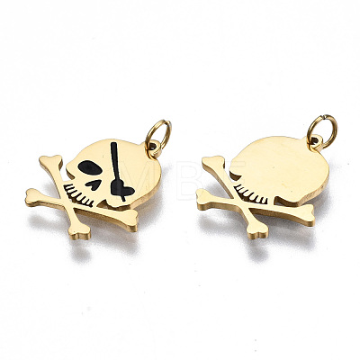 316 Surgical Stainless Steel Enamel Charms STAS-S116-356G-1