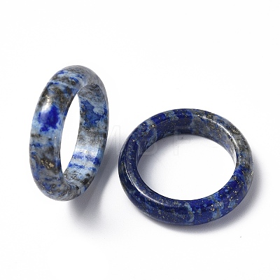 Natural Lapis Lazuli Plain Band Ring RJEW-P044-01B-01-1