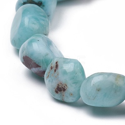 Natural Larimar Stretch Beaded Bracelets BJEW-K213-C21-1