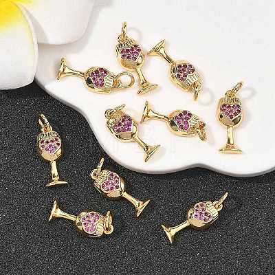 SHEGRACE Brass Micro Pave Cubic Zirconia Pendants XGRQ2C348-406G-1