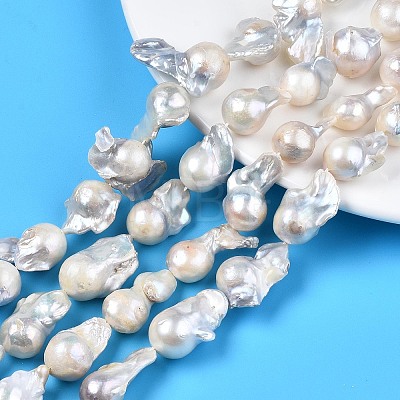 Natural Baroque Pearl Keshi Pearl Beads Strands PEAR-N019-12A-1