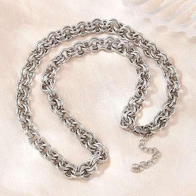 7MM 304 Stainless Steel Double Link Chain Necklaces for Women SA-H001-24P-1