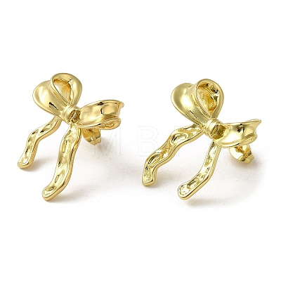 Brass Stud Earrings EJEW-D109-03G-1