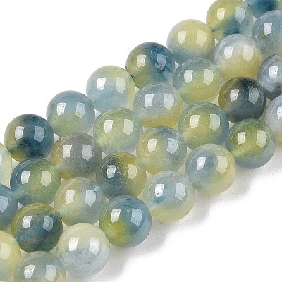 Dyed Natural White Jade Beads Strands G-T138-10mm-210-18-1