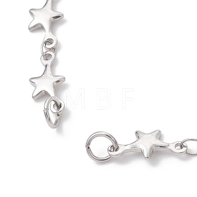 304 Stainless Steel Star Link Chain Bracelet Making AJEW-JB01446-1