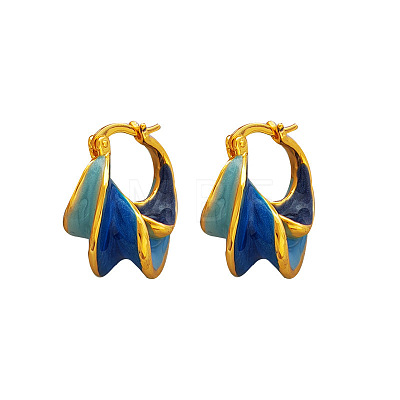 Alloy & Enamel Hoop Earrings WG61D14-01-1