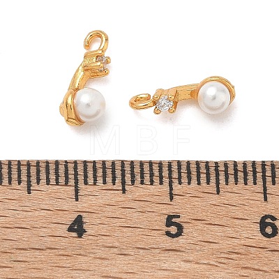 Brass Micro Pave Cubic Zirconia Charms KK-D113-01G-1