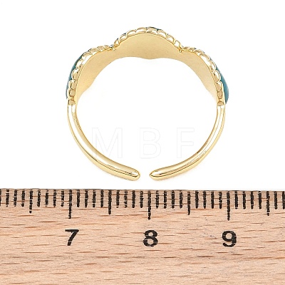 Brass Enamel Cuff Open Rings KK-CBA960E-16G-1