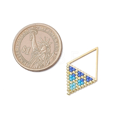 3Pcs MIYUKI Glass Seed Beaded Rhombus Pendants PALLOY-MZ01175-1