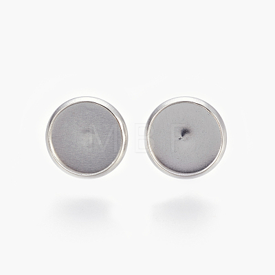 Tarnish Resistant Eco-Friendly 316 Surgical Stainless Steel Stud Earring Settings STAS-F181-01P-10mm-1