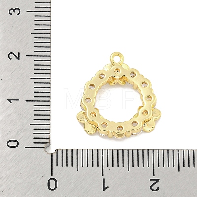 Brass Micro Pave Clear Cubic Zirconia Pendants KK-S386-06G-1