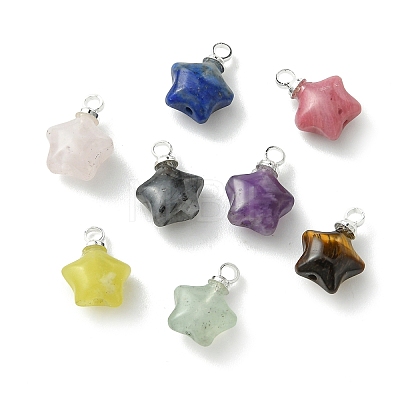 Natural Mixed Stone Pendants PALLOY-JF05541-1