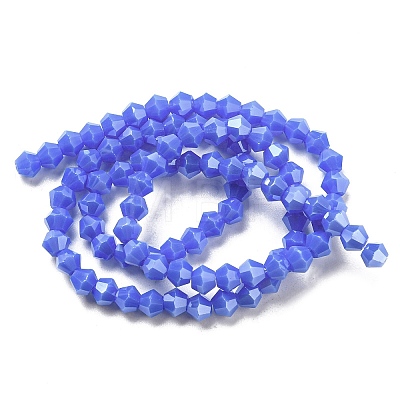 Opaque Solid Color Electroplate Glass Beads Strands LS-EGLA-A039-P4mm-A11-1