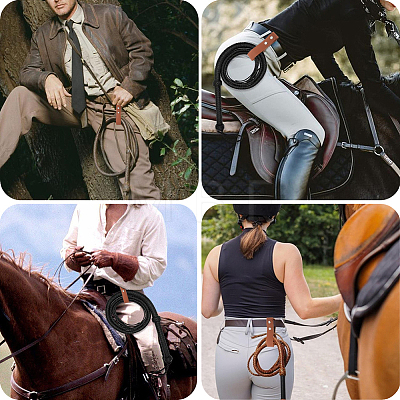 4Pcs Imitation Leather Belt Bullwhip Holder AJEW-GF0014-46-1