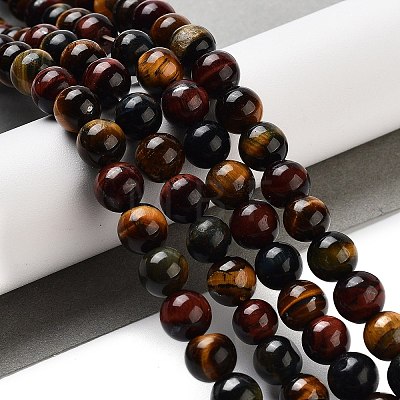 Natural Tiger Eye Beads Strands X-G-G448-8mm-21AB-1