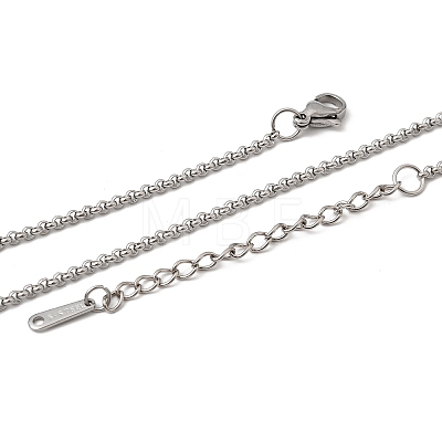 12Pcs 2MM 304 Stainless Steel Rolo Chain Necklaces for Men Women NJEW-H093-12P-1