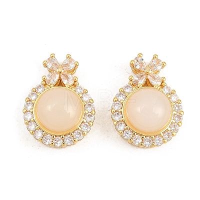 Brass Micro Pave Clear Cubic Zirconia Pendants KK-D228-01G-02-1