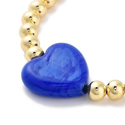 Handmade Lampwork Heart Bracelets BJEW-Q338-01D-1