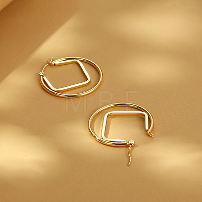 304 Stainless Steel Hoop Earrings WG456FB-01-1