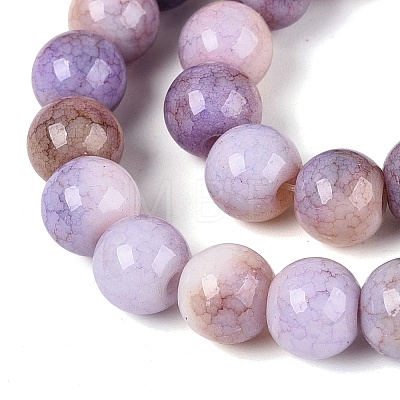 Opaque Ombre Effect Dyed Glass Beads Strands GLAA-Q106-04A-17-1