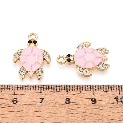Alloy Rhinestone and Enamel Pendants PALLOY-T092-40G-02-1