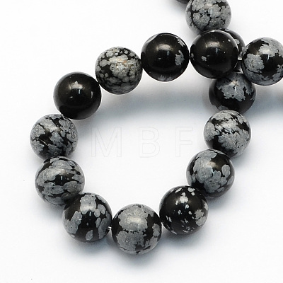Natural Snowflake Obsidian Round Beads Strands G-S172-4mm-1