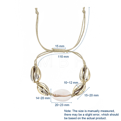 Adjustable Waxed Cotton Cord Braided Bead Bracelets Sets BJEW-JB05121-1